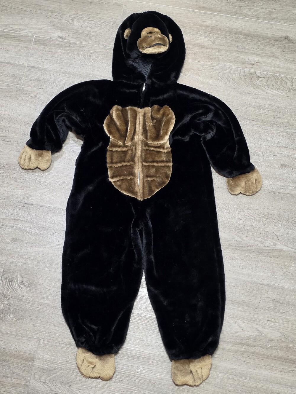 Gorilla Costume Toddlers Size 3-4 One Peice Thick Zip Up Suit 6 Pack Vintage?